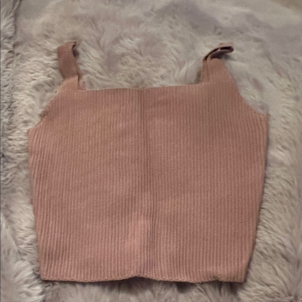 Windsor Ribbed Beige Crop Top